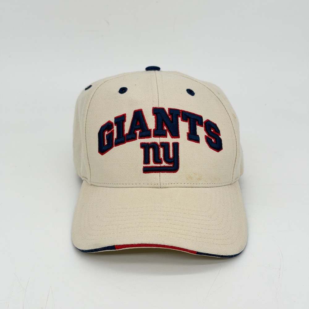 Vintage New York Giants Hat Twins Enterprise NFL Cream Navy Wool Blend Cap